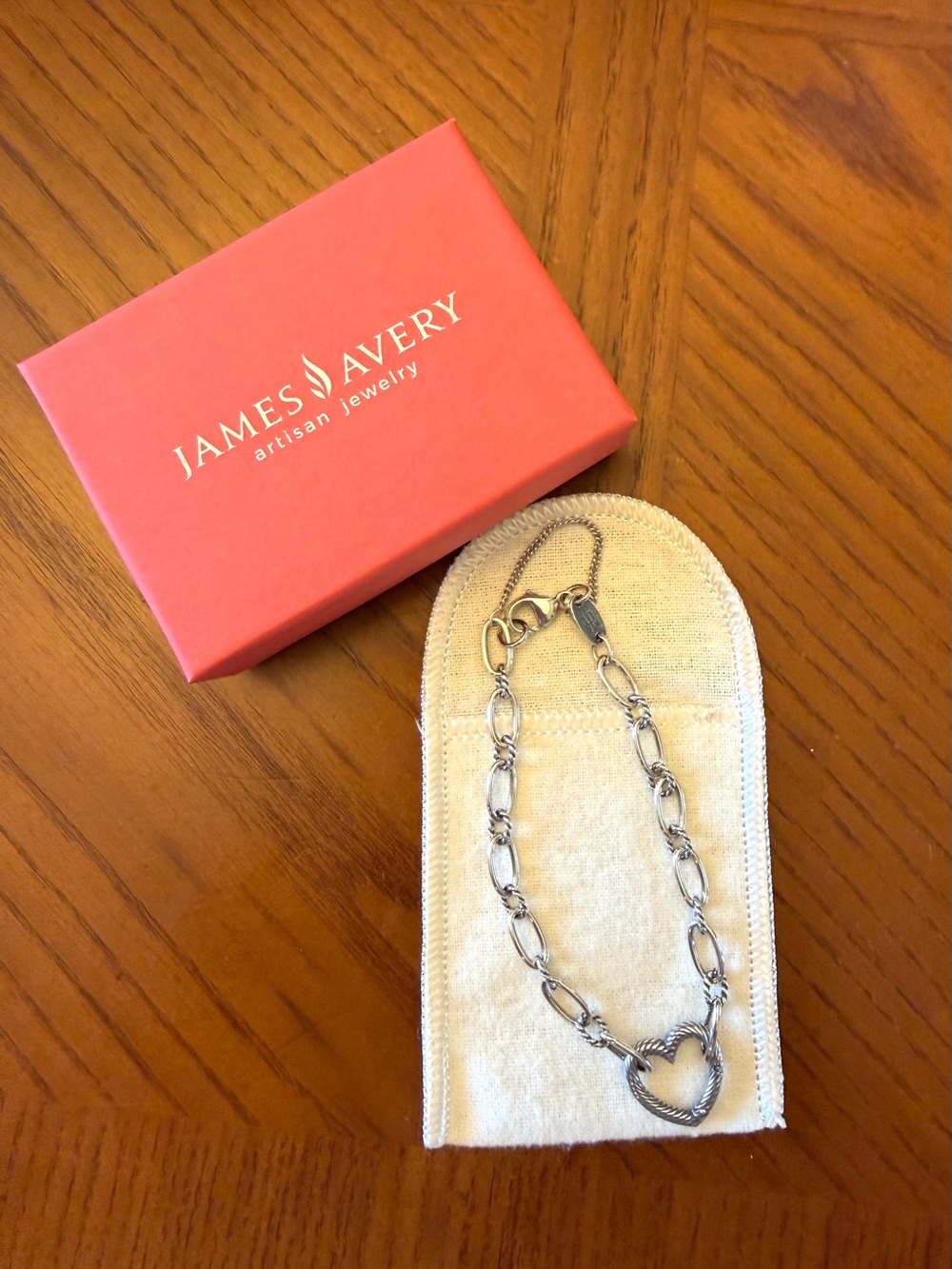 James Avery Changeable Heart Charm Bracelet